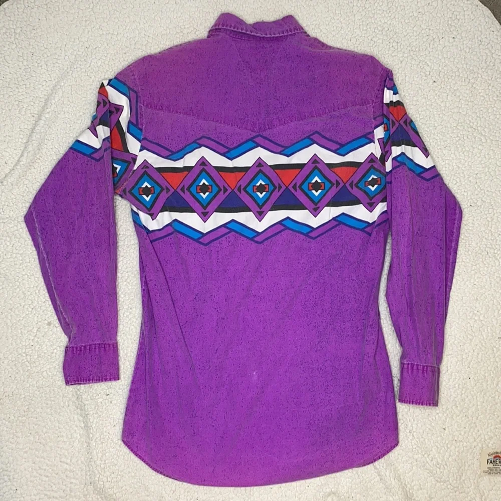 Roper Western Long Sleeve Button Down Shirt: Size Large - Picture 2 of 7